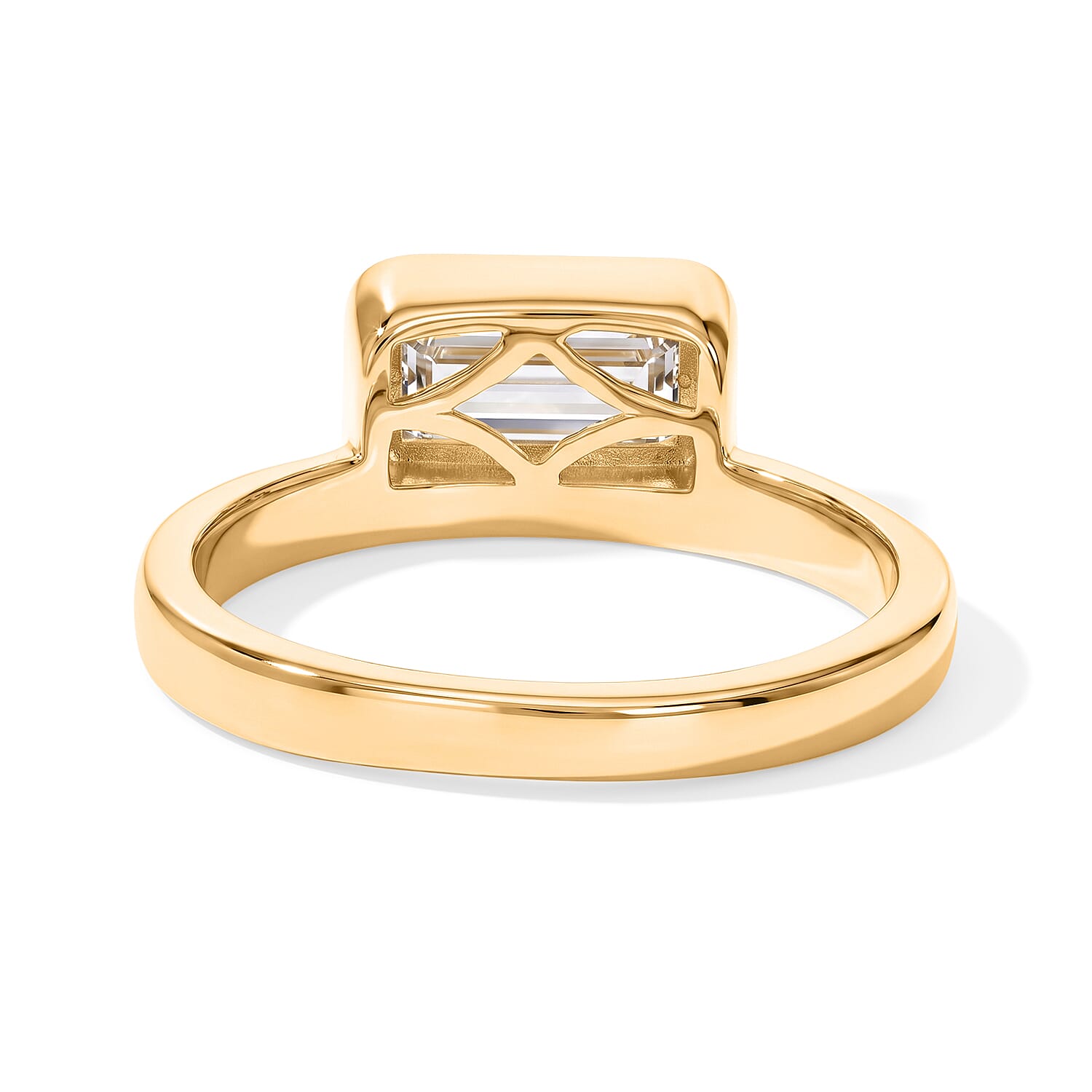 D'Joy Moissanite 0.90 ctw Ring in 18K Vermeil Yellow Gold Over Sterling Silver (Size 6.0)