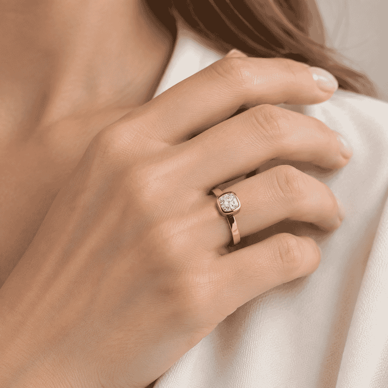 D'Joy Moissanite 1.70 ctw Solitaire Ring in 18K Vermeil Yellow Gold Over Sterling Silver (Size 6.0)