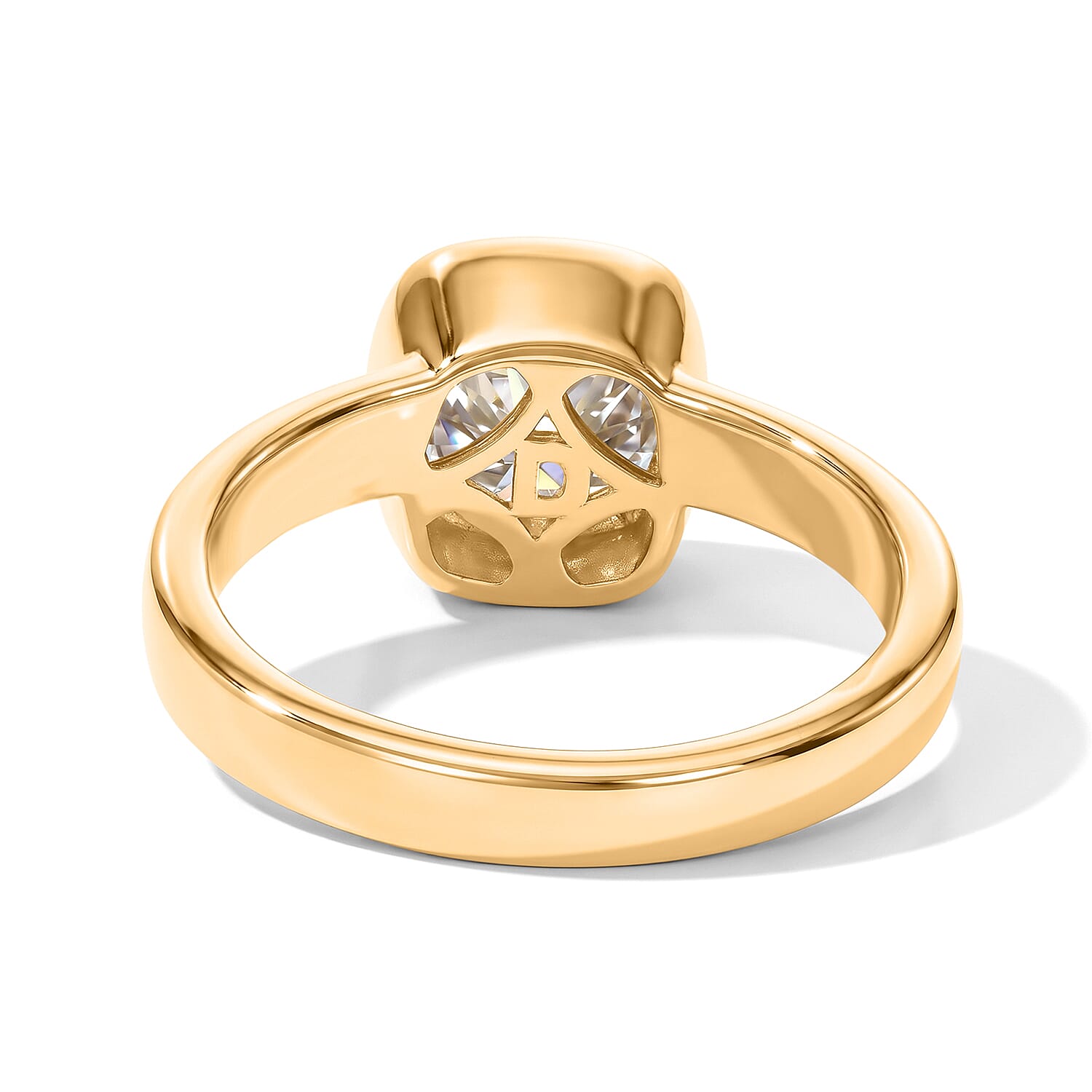 D'Joy Moissanite 1.70 ctw Solitaire Ring in 18K Vermeil Yellow Gold Over Sterling Silver (Size 6.0)