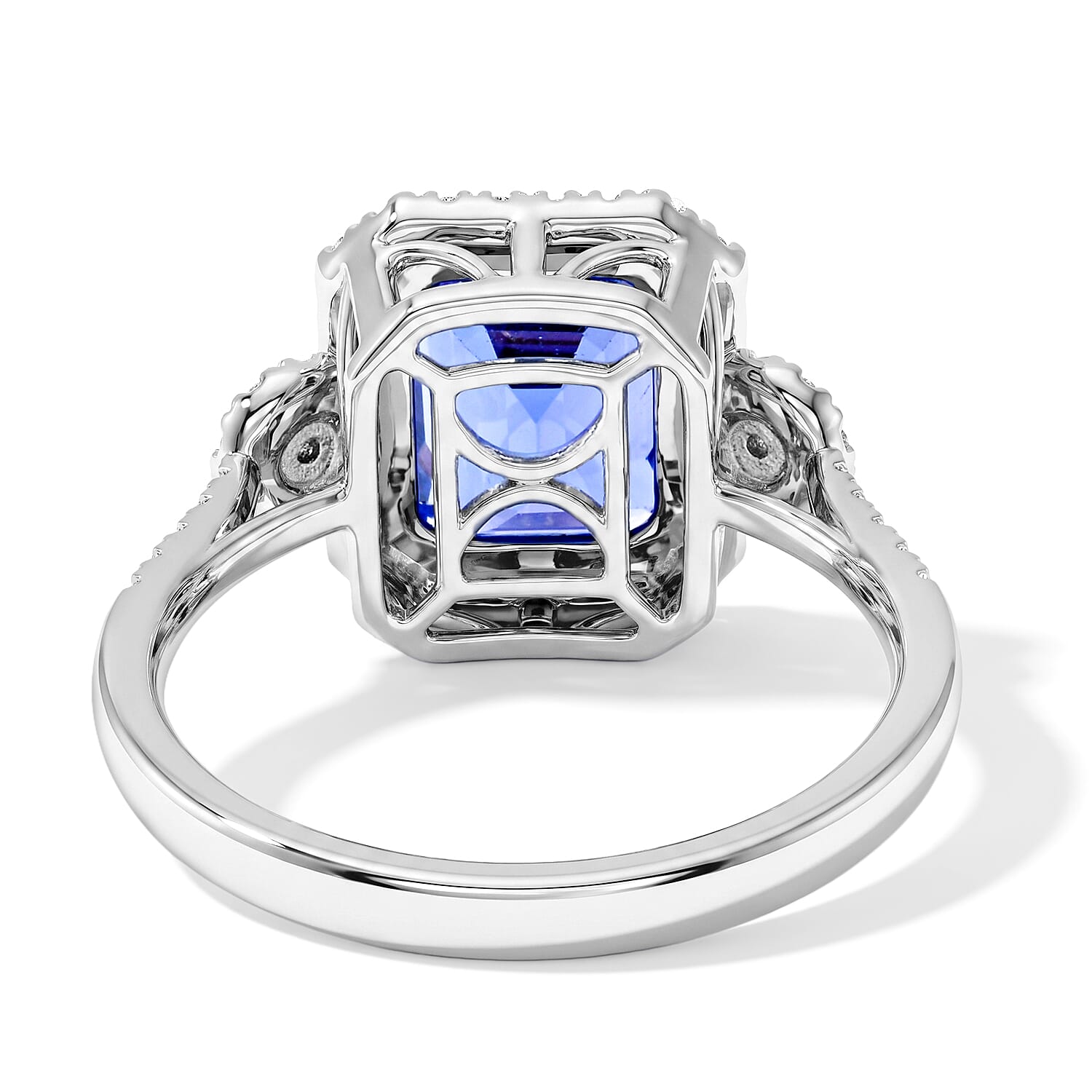Certified and Appraised Rhapsody AAAA Tanzanite and Diamond E-F VS 4.00 ctw Ring in 950 Platinum (Size 9.0) 6.6 Grams