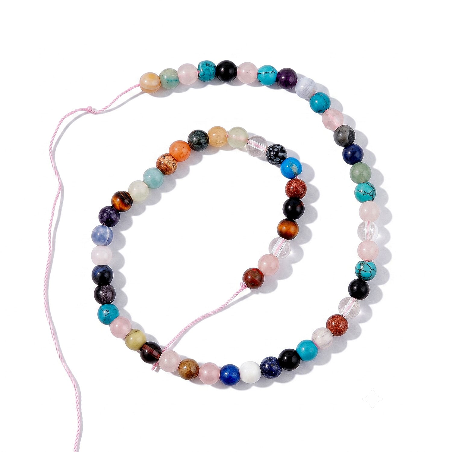 8mm Round Multi Gemstone Set of 3 Strand 510.00 ctw