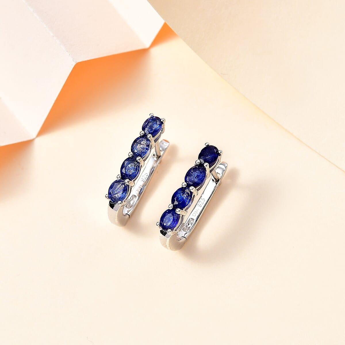 Masoala Sapphire (D) 2.15 ctw Earrings in Platinum Over Sterling Silver image number 1