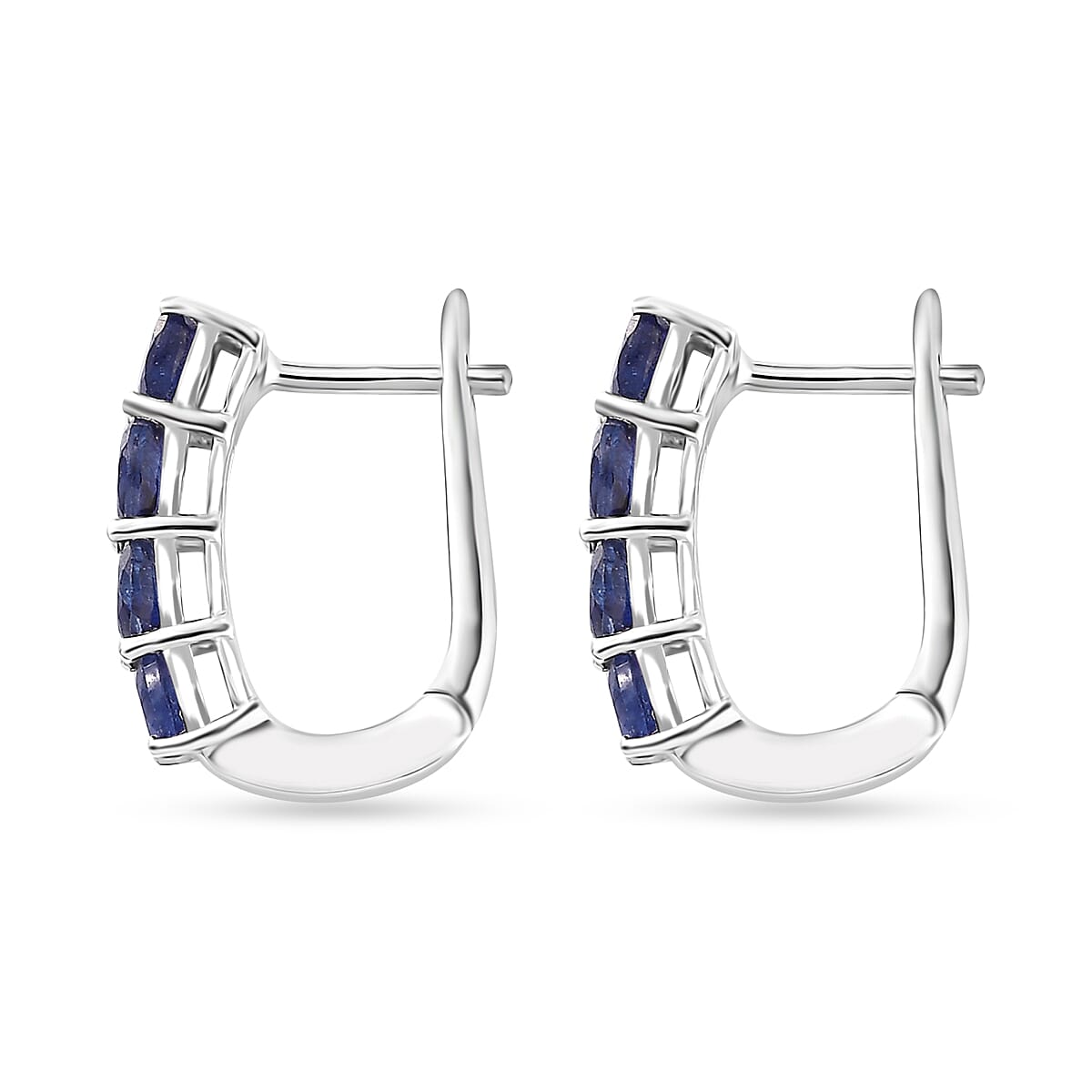 Masoala Sapphire (D) 2.15 ctw Earrings in Platinum Over Sterling Silver image number 3