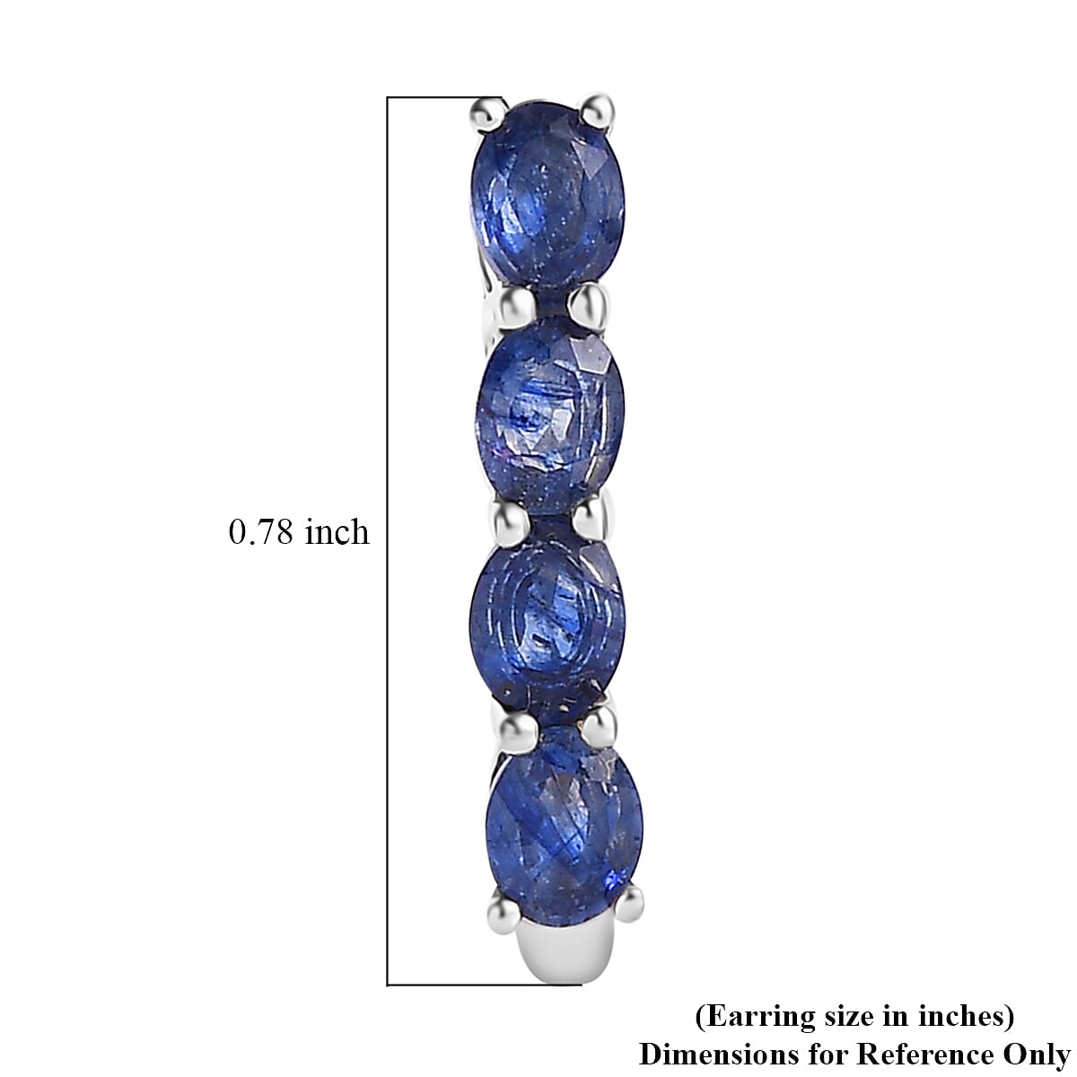Masoala Sapphire (D) 2.15 ctw Earrings in Platinum Over Sterling Silver image number 4