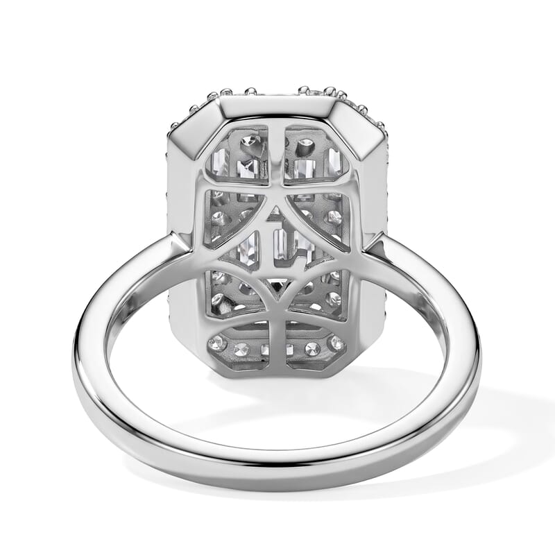 Luxuriant Lab Grown Diamond G-H SI 1.15 ctw Cluster Ring in Rhodium Over Sterling Silver (Size 5.0)