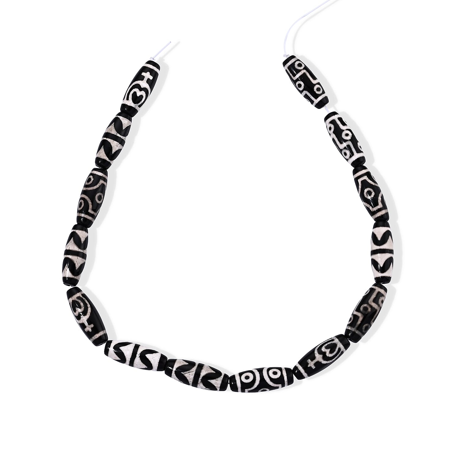 GCS Black Agate 335.00 ctw Beaded Strand 15 Inches