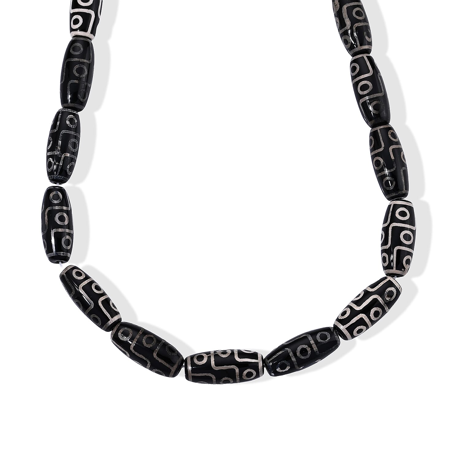 GCS Black Agate 465.00 ctw Beaded Strand 15 Inches