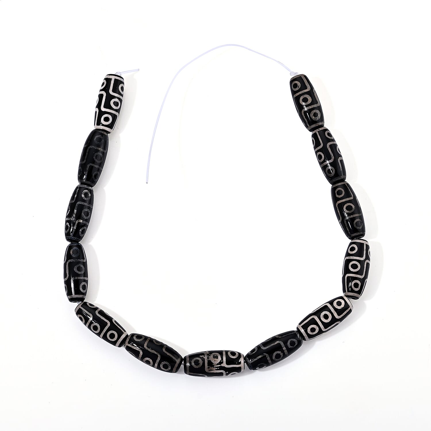 GCS Black Agate 465.00 ctw Beaded Strand 15 Inches