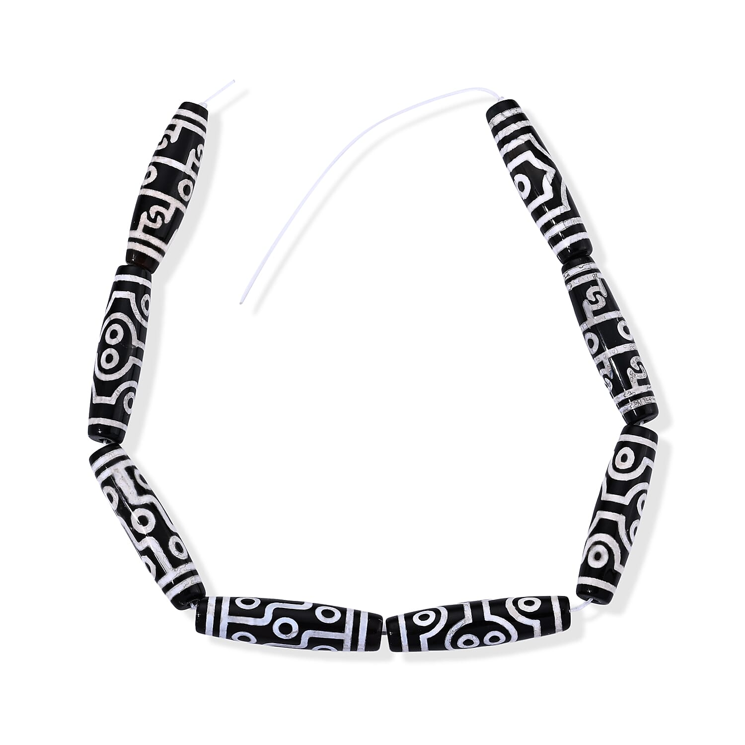 GCS Black Agate 540.00 ctw Beaded Strand 15 Inches