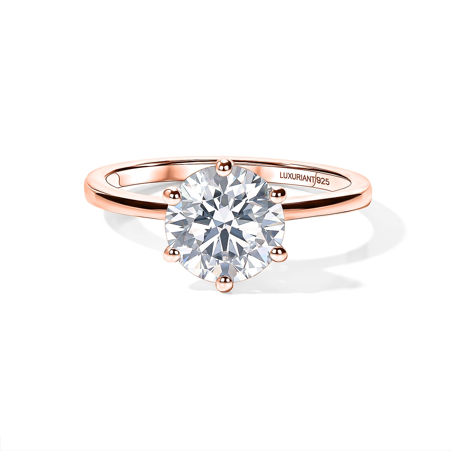 Luxuriant Lab Grown Diamond E-F VS 2.00 ctw Ring in 18K Vermeil Rose Gold Over Sterling Silver (Size 5.0)