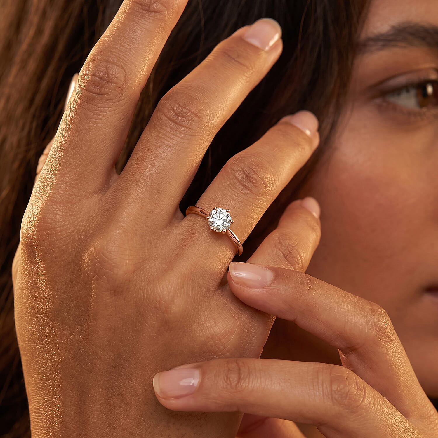 Luxuriant Lab Grown Diamond E-F VS 2.00 ctw Ring in 18K Vermeil Rose Gold Over Sterling Silver (Size 5.0)
