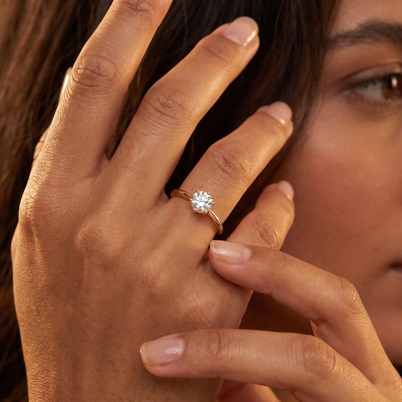 Luxuriant Lab Grown Diamond E-F VS 2.00 ctw Ring in 18K Vermeil Rose Gold Over Sterling Silver (Size 5.0)