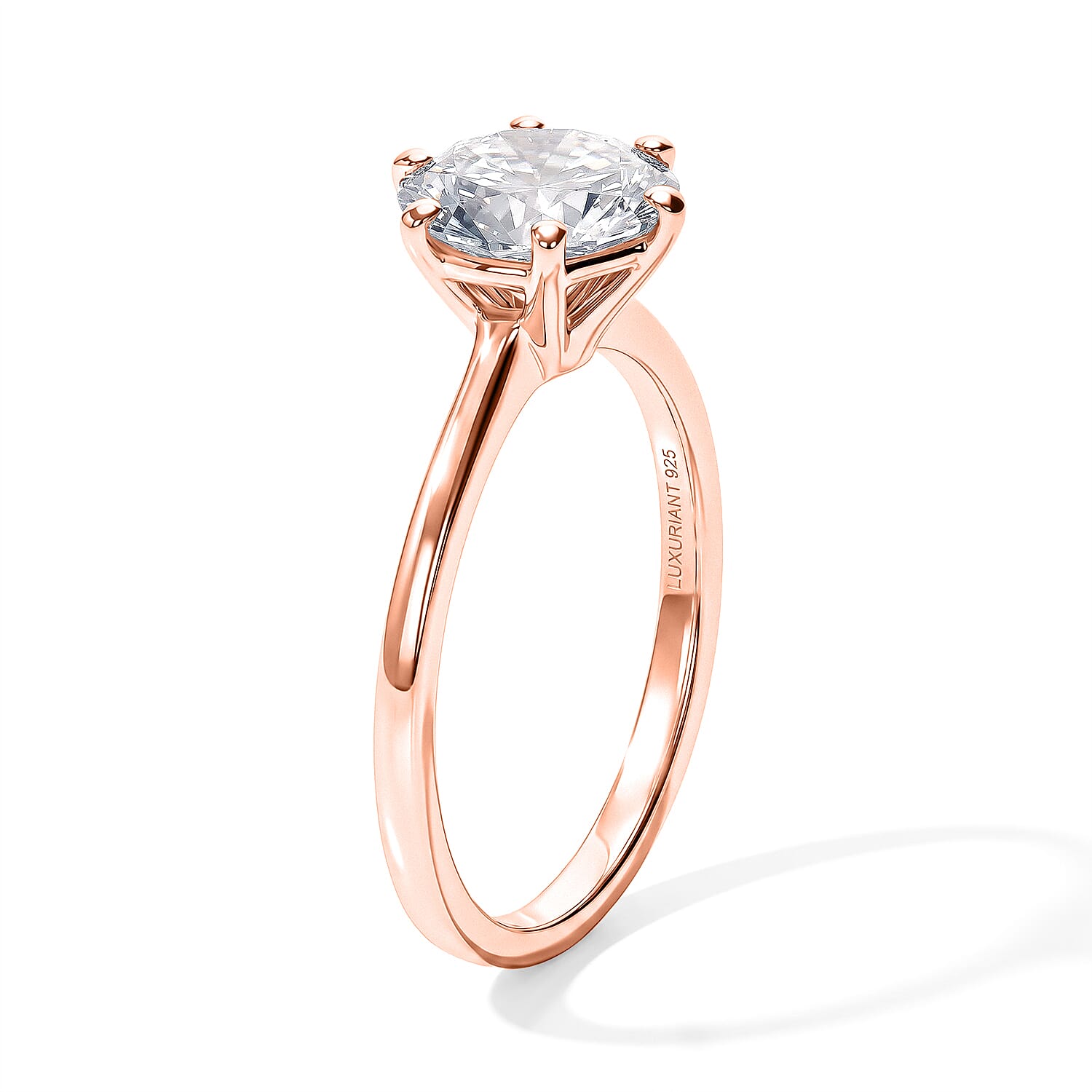 Luxuriant Lab Grown Diamond E-F VS 2.00 ctw Ring in 18K Vermeil Rose Gold Over Sterling Silver (Size 5.0)