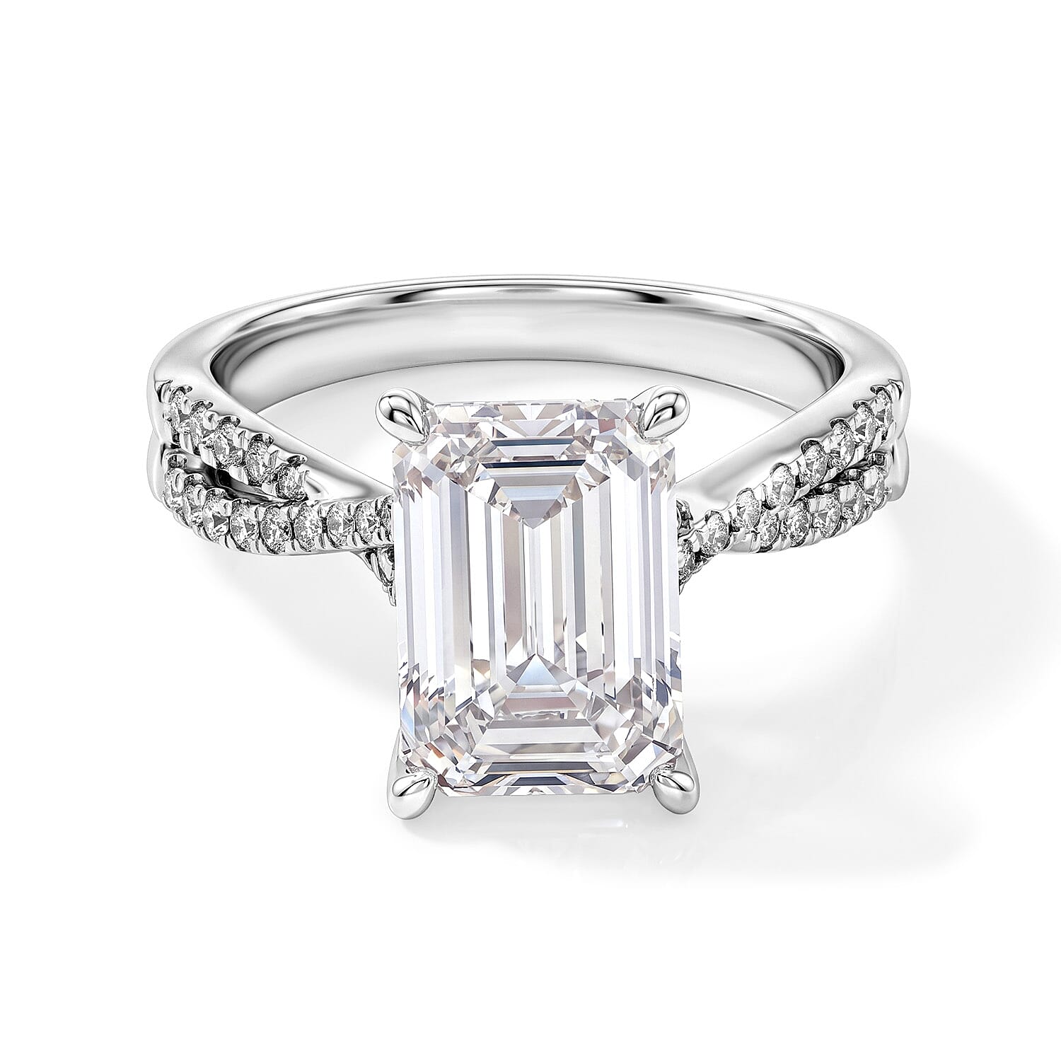 Luxuriant Lab Grown Diamond G VS 4.25 ctw Ring in 18K White Gold (Size 5.0) 4.90 Grams