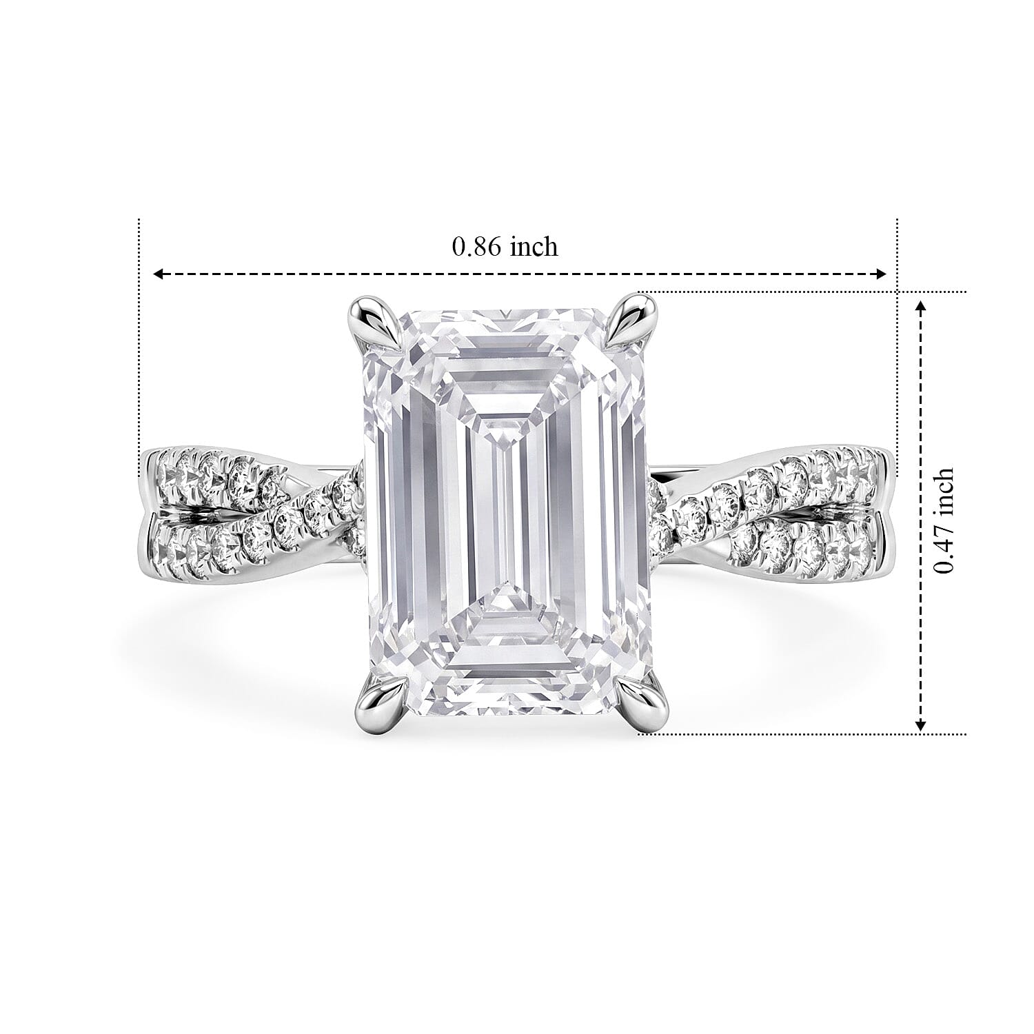 Luxuriant Lab Grown Diamond G VS 4.25 ctw Ring in 18K White Gold (Size 5.0) 4.90 Grams