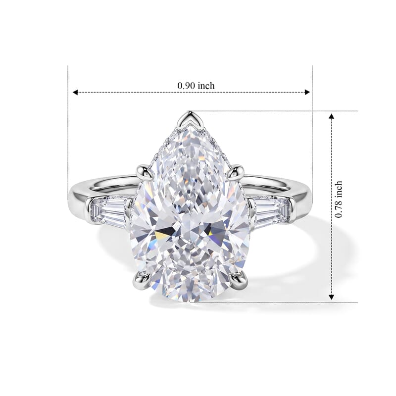 Luxuriant Lab Grown Diamond G VS 9.20 ctw Ring in 14K White Gold (Size 6.0) (6.15 g)