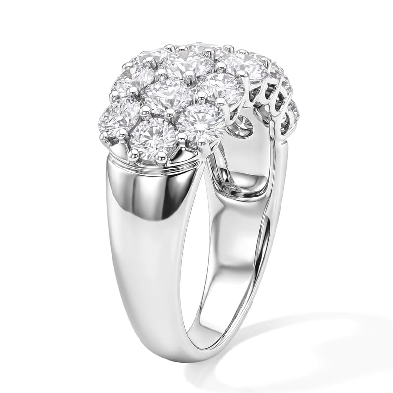 Luxuriant Lab Grown Diamond G VS 3.00 ctw Multi Row Band Ring in 14K White Gold (Size 7.0) 5 Grams