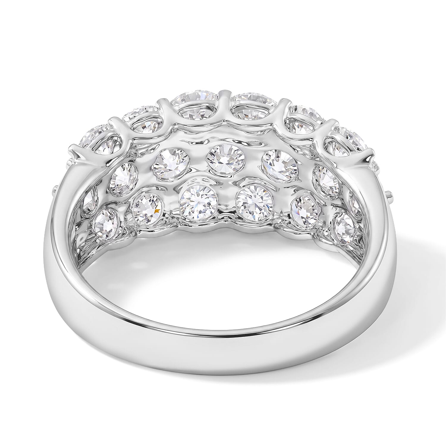 Luxuriant Lab Grown Diamond G VS 3.00 ctw Multi Row Band Ring in 14K White Gold (Size 7.0) 5 Grams