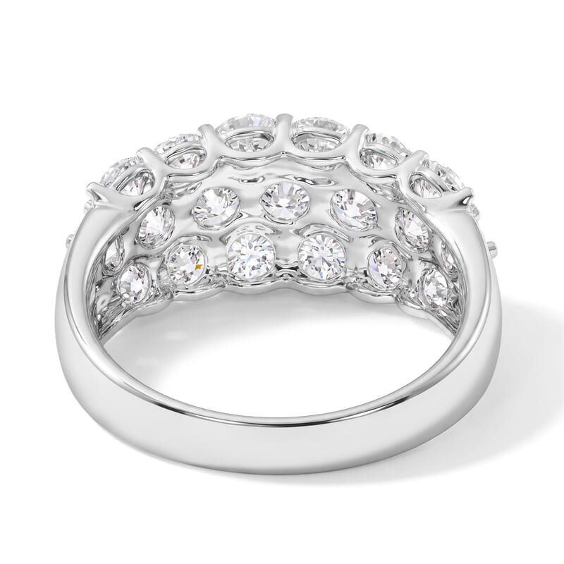 Luxuriant Lab Grown Diamond G VS 3.00 ctw Multi Row Band Ring in 14K White Gold (Size 7.0) 5 Grams