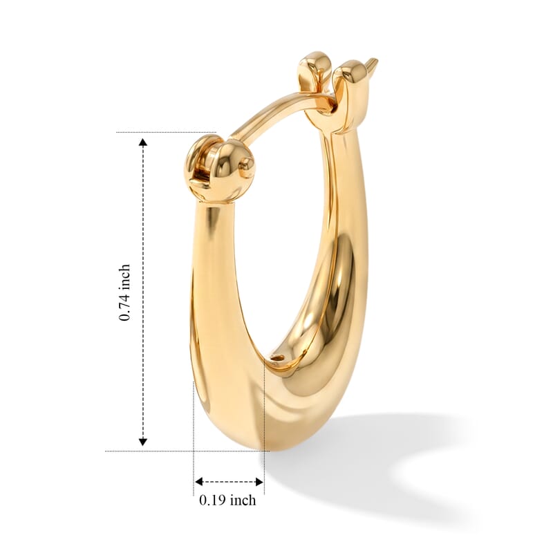 Hoop Earrings in 24K Yellow Gold 2.65 Grams