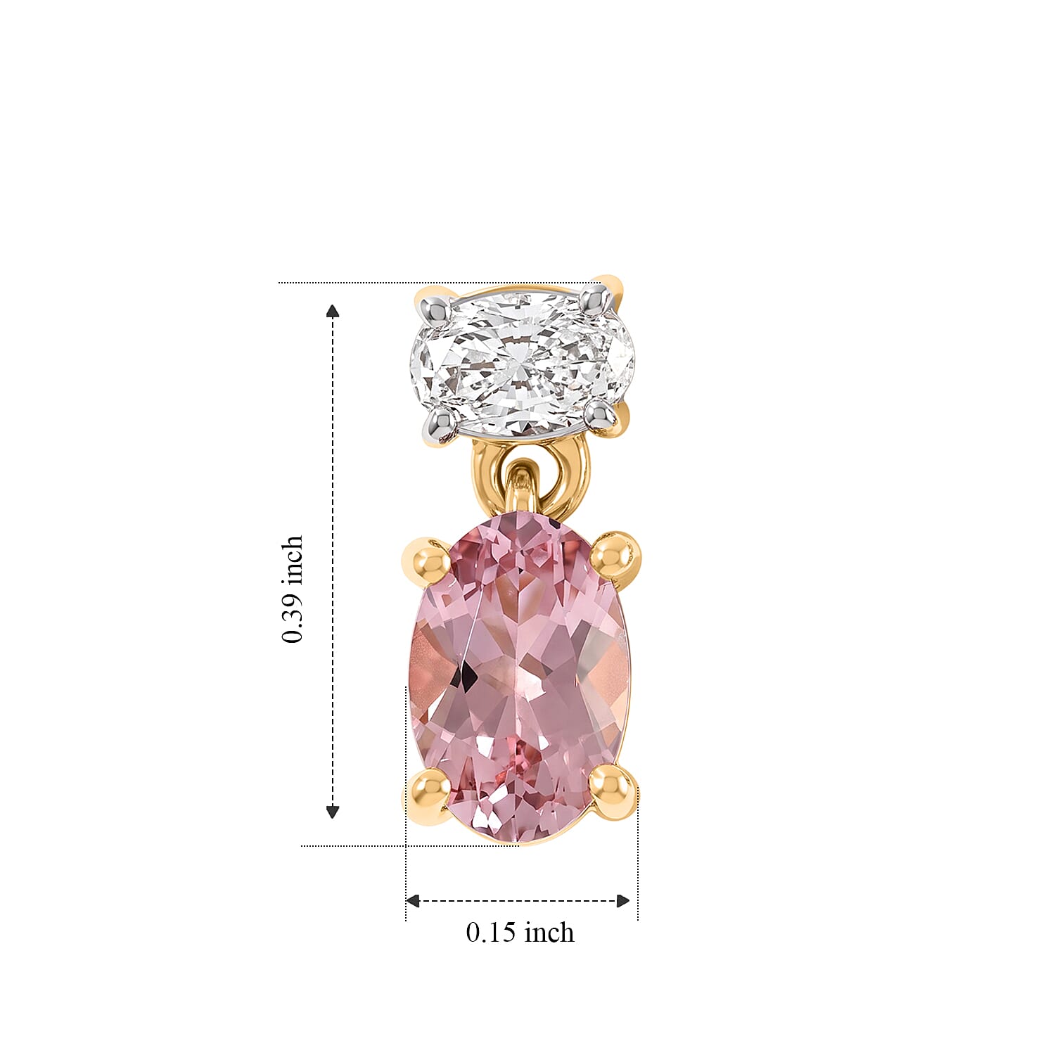 Rachel Roy AAA Pink Morganite and Lab Grown Diamond E-F VS 1.40 ctw Solitaire Stud Push Post Earrings in 10K Rose Gold