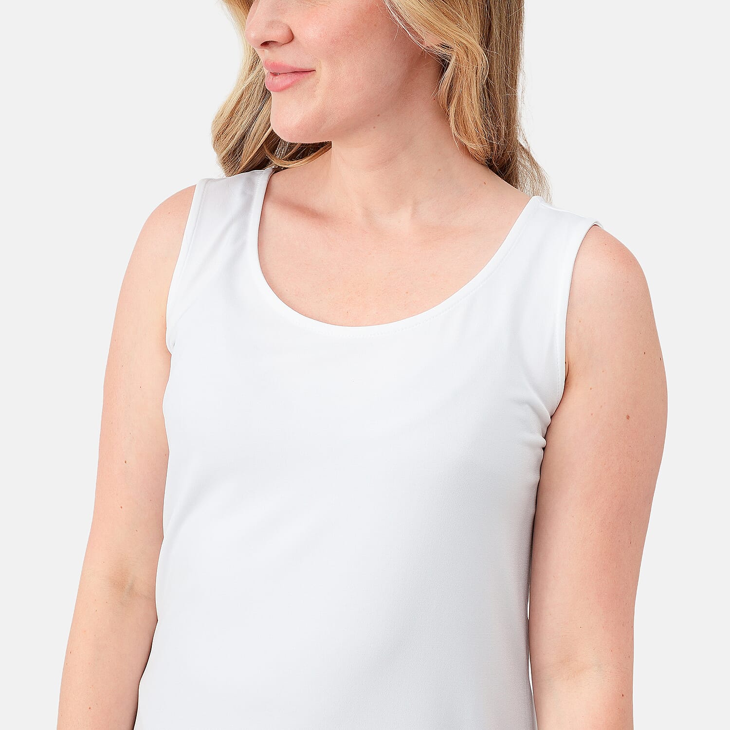 Susan Graver Navy Set Of 2 Modern Essentials Liquid Knit Tanks -L