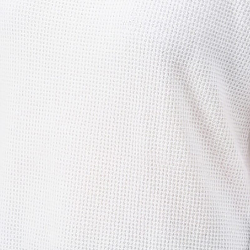 Susan Graver White Square Neck Waffle Knit Top-XL