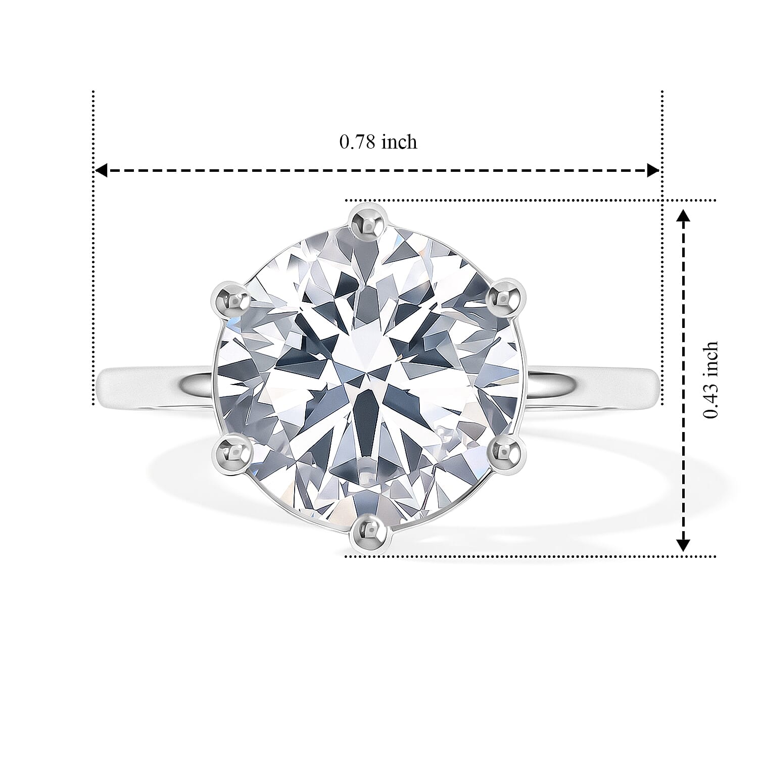 Luxuriant Lab Grown Diamond E-F VS 5.00 ctw Ring in 10K White Gold (Size 5.0)