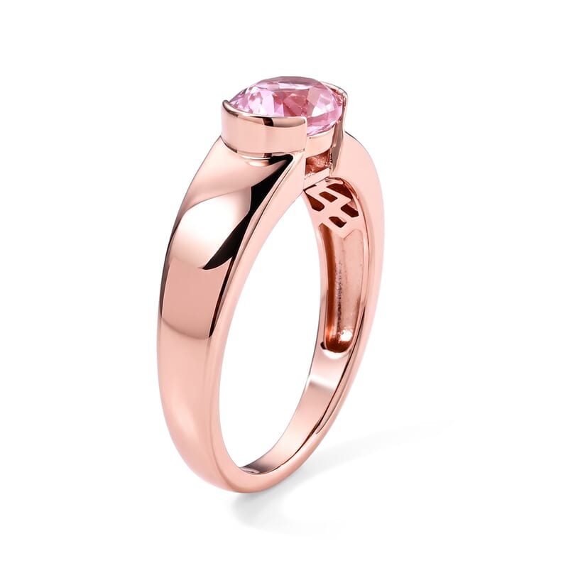 D'Joy Premium Martha Rocha Kunzite 1.85 ctw Solitaire Bezel Ring in Vermeil Rose Gold Over Sterling Silver (Size 6.0)