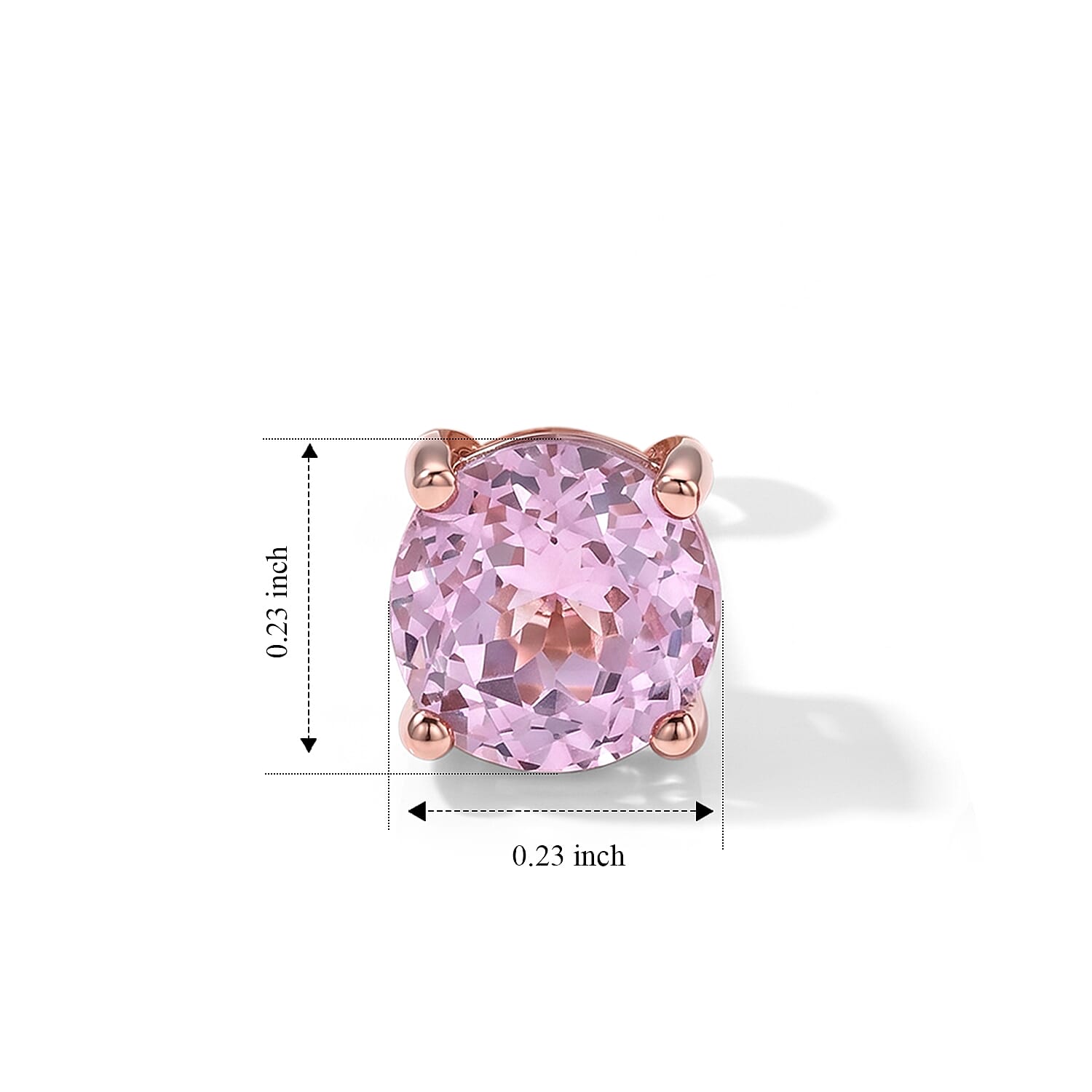 D'Joy Premium Martha Rocha Kunzite 2.40 ctw Earrings in Vermeil Rose Gold Over Sterling Silver