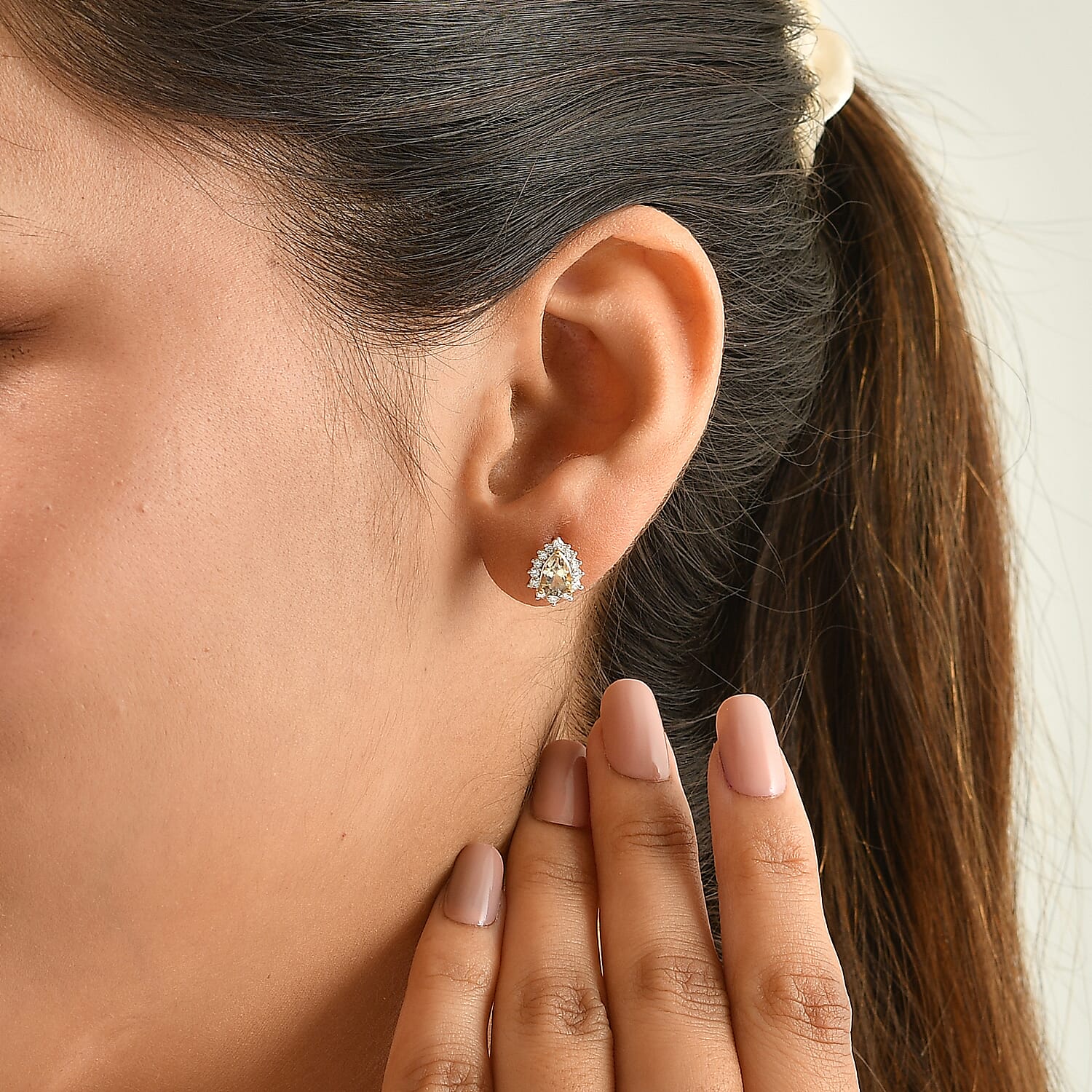 D'Joy AAA Turkizite and Moissanite 1.25 ctw Earrings in 18K Vermeil Yellow Gold Over Sterling Silver
