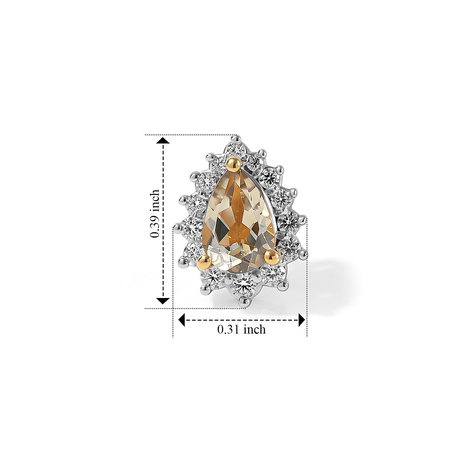 D'Joy AAA Turkizite and Moissanite 1.25 ctw Earrings in 18K Vermeil Yellow Gold Over Sterling Silver