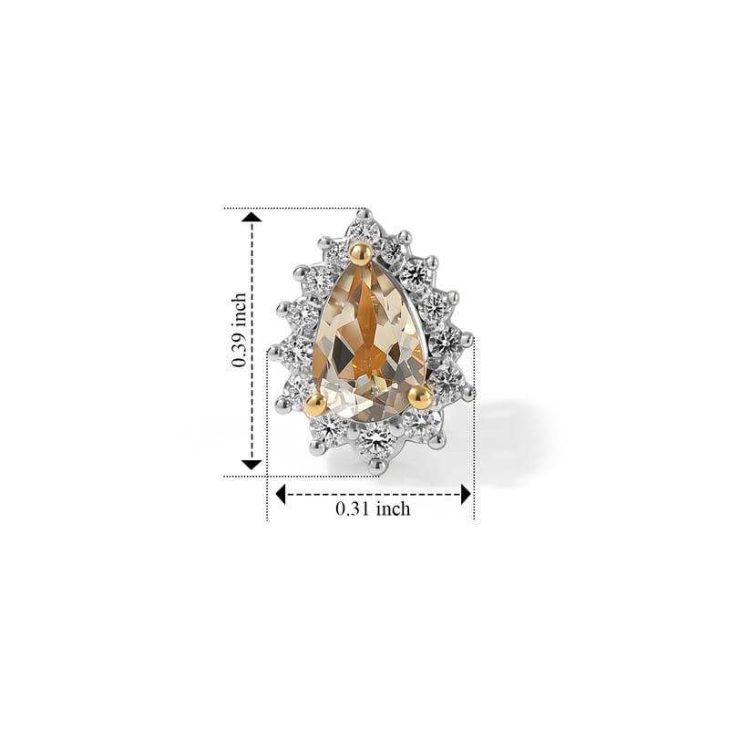 D'Joy AAA Turkizite and Moissanite 1.25 ctw Earrings in 18K Vermeil Yellow Gold Over Sterling Silver