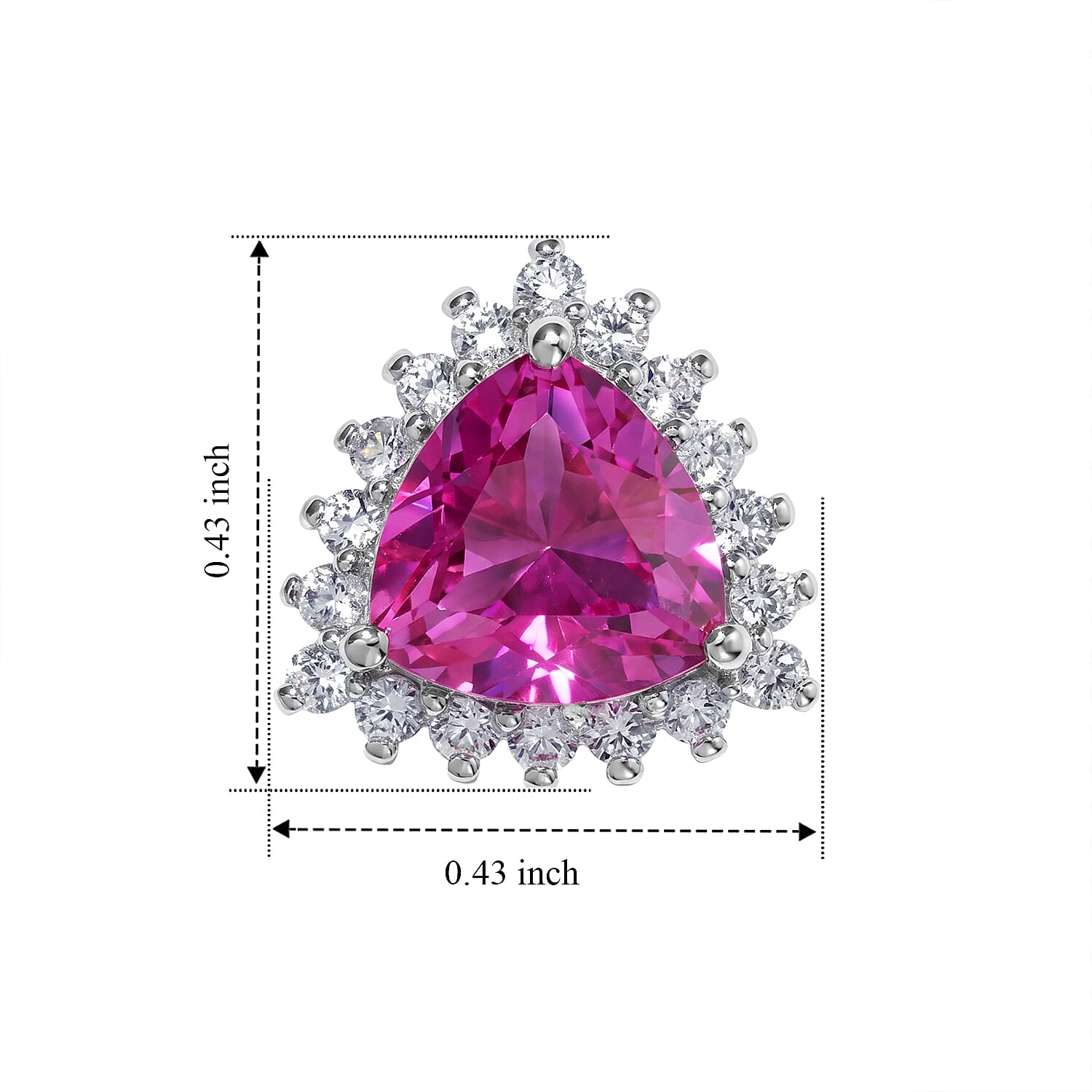 EverTrue Lab Created Pink and White Sapphire 3.70 ctw Dual Radiance Earrings in Platinum Bond
