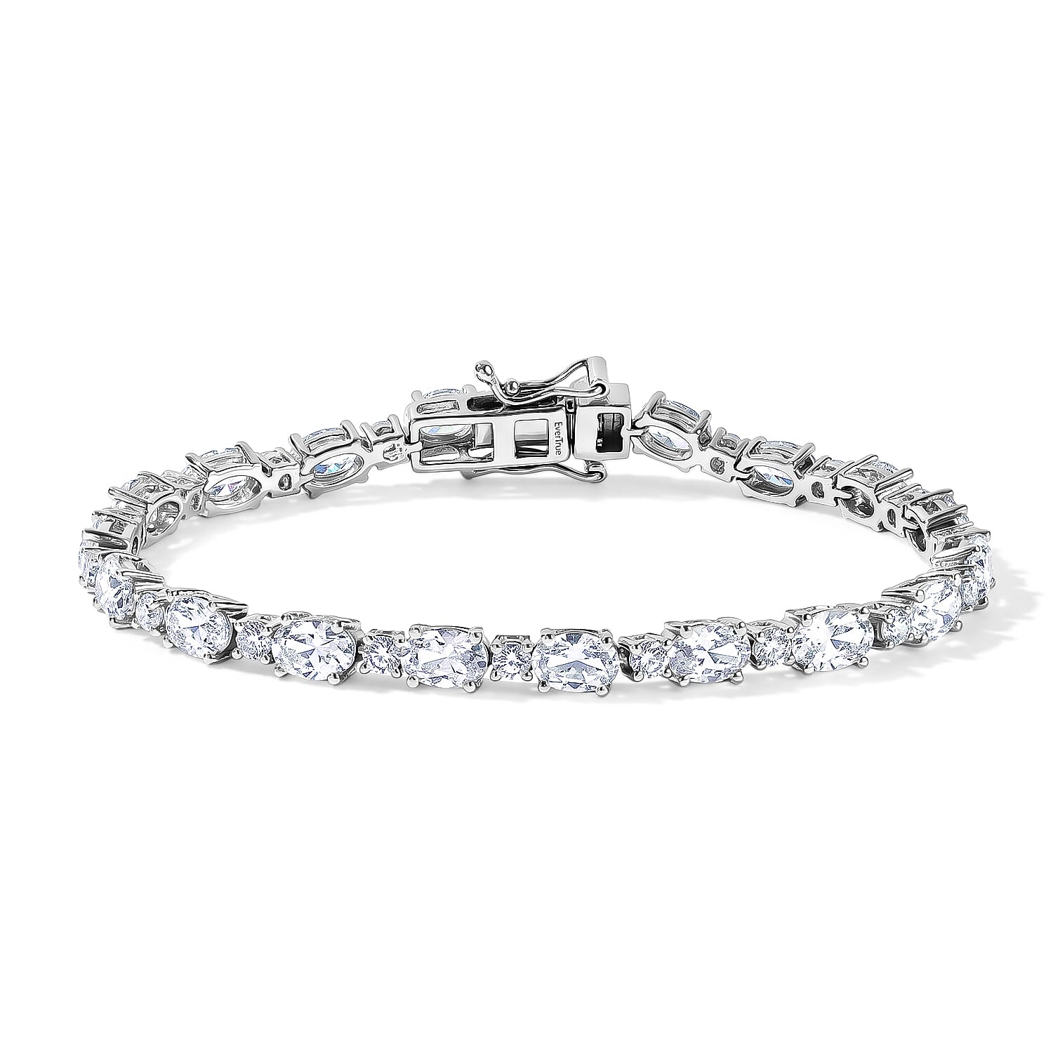 EverTrue Lab Created White Sapphire 12.60 ctw Bracelet in Platinum Bond (7.25 In)