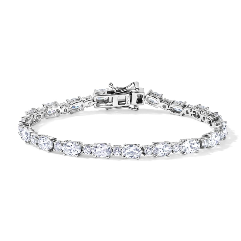 EverTrue Lab Created White Sapphire 11.00 ctw Spectrum Radiance Tennis Bracelet in Platinum Bond (6.50 In)