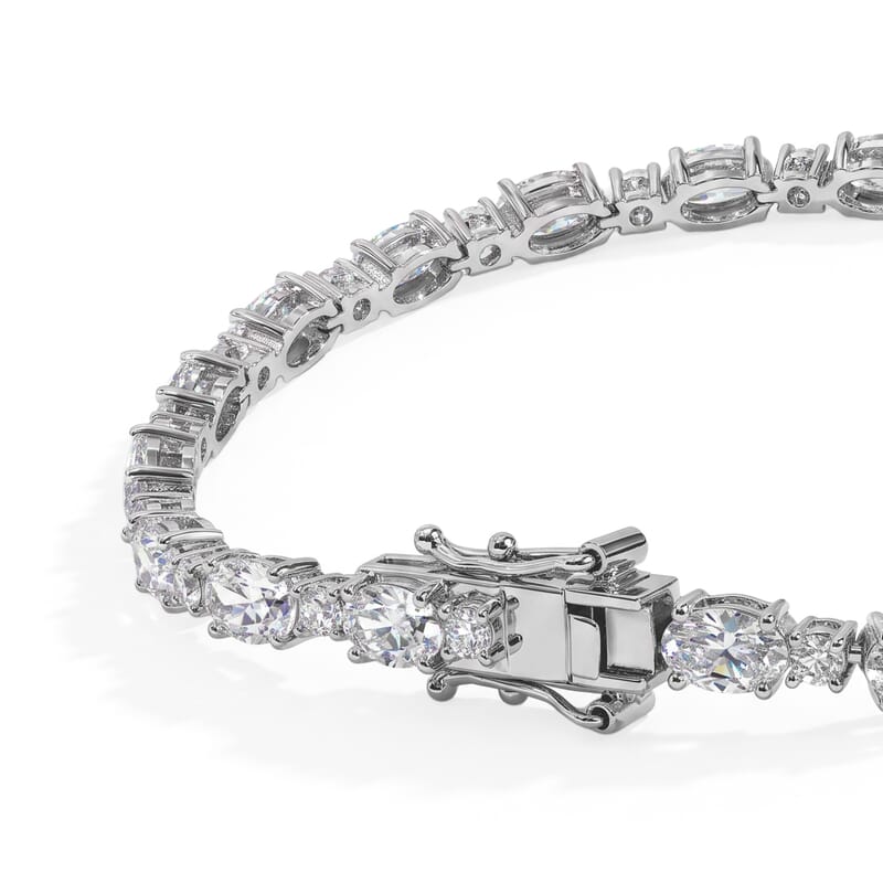 EverTrue Lab Created White Sapphire 11.00 ctw Spectrum Radiance Tennis Bracelet in Platinum Bond (6.50 In)