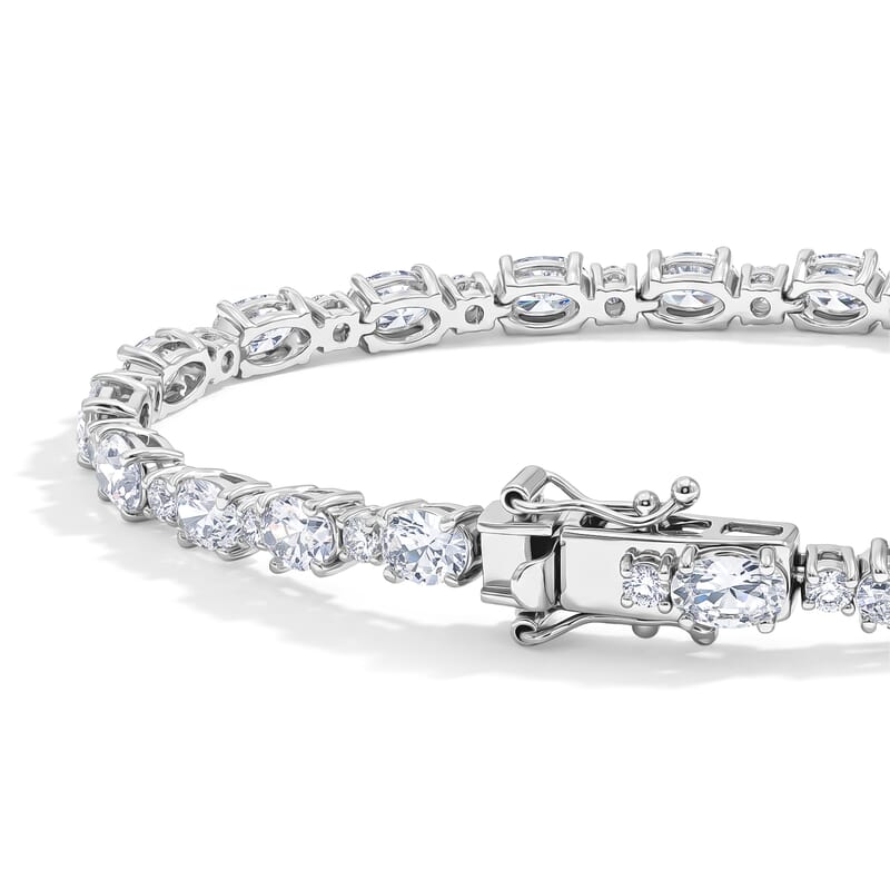EverTrue Lab Created White Sapphire 11.00 ctw Spectrum Radiance Tennis Bracelet in Platinum Bond (6.50 In)