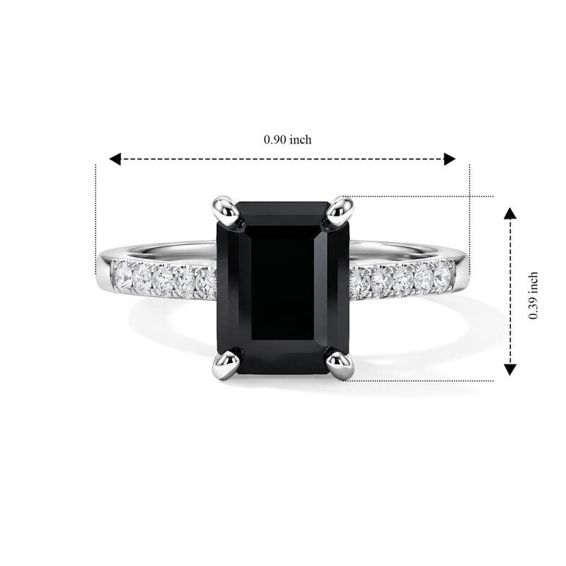 D'Joy Black and White Moissanite 2.70 ctw Ring in Rhodium Over Sterling Silver (Size 10.0)