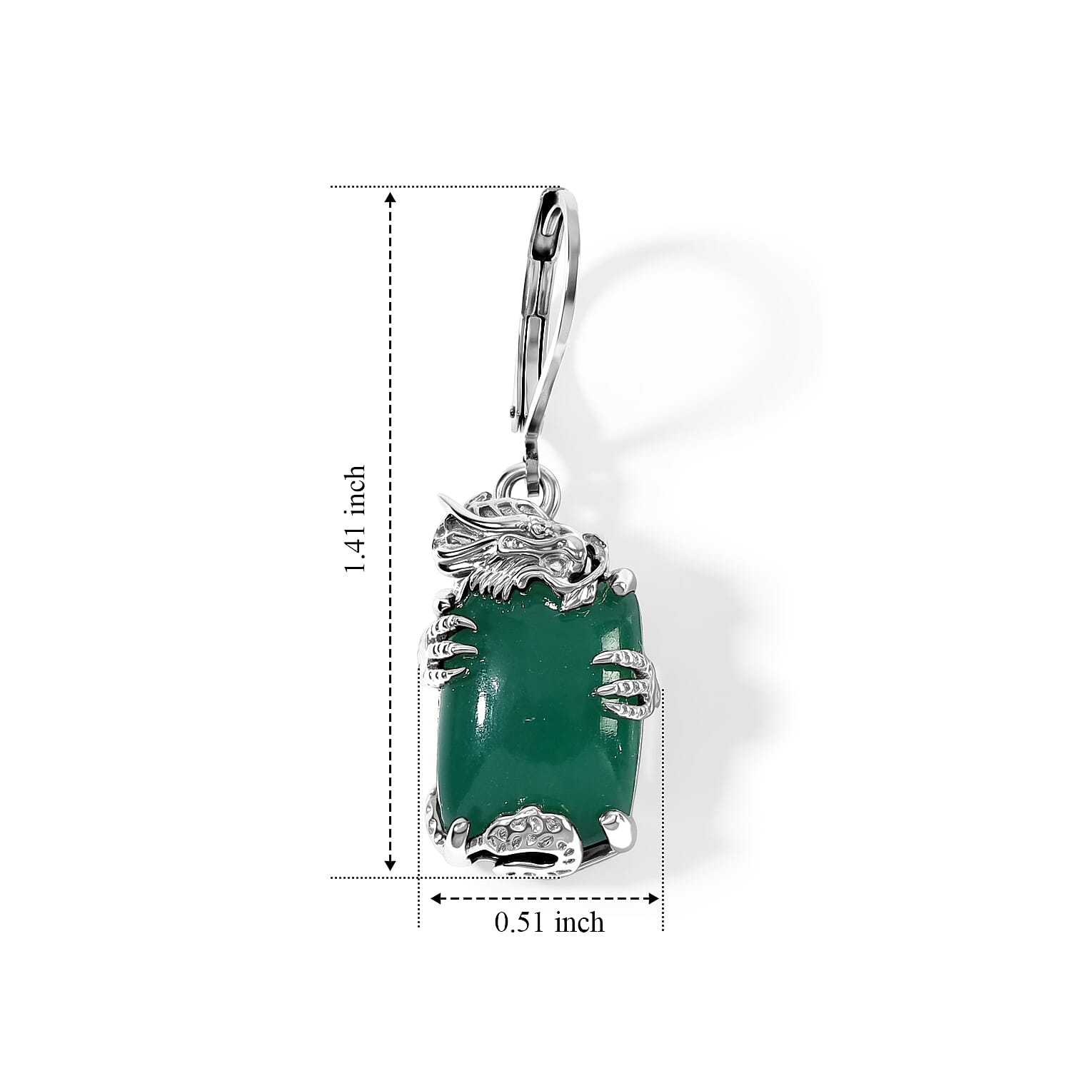 EverTrue Premium Verde Onyx and White Zircon 15.00 ctw Earrings in Platinum Bond