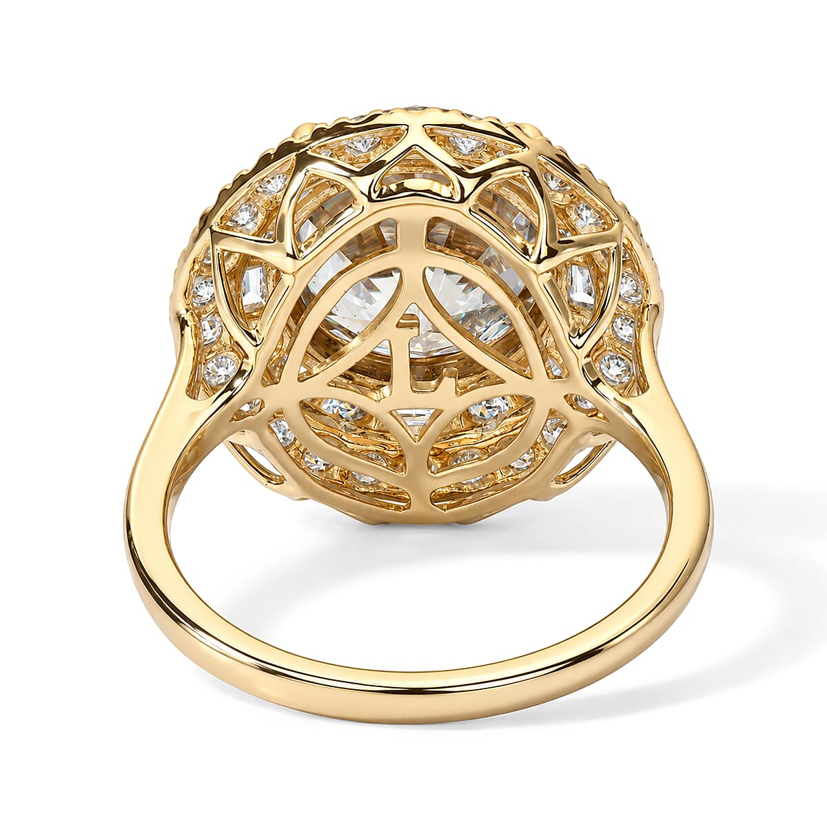 Certified & Appraised AAA Turkizite and Luxuriant Lab Grown Diamond G-H SI 5.50 ctw Ring in 10K Yellow Gold (Size 6.0)