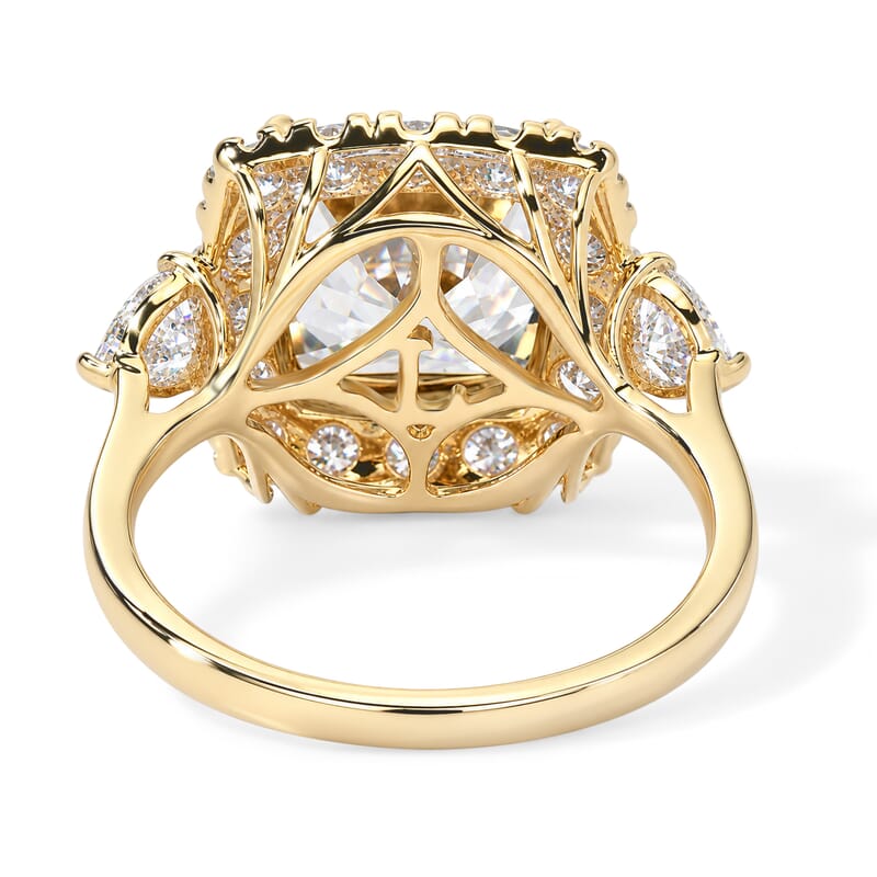 Certified and Appraised AAA Turkizite and Luxuriant Lab Grown Diamond G-H SI 5.00 ctw Ring in 10K Yellow Gold (Size 7.0)