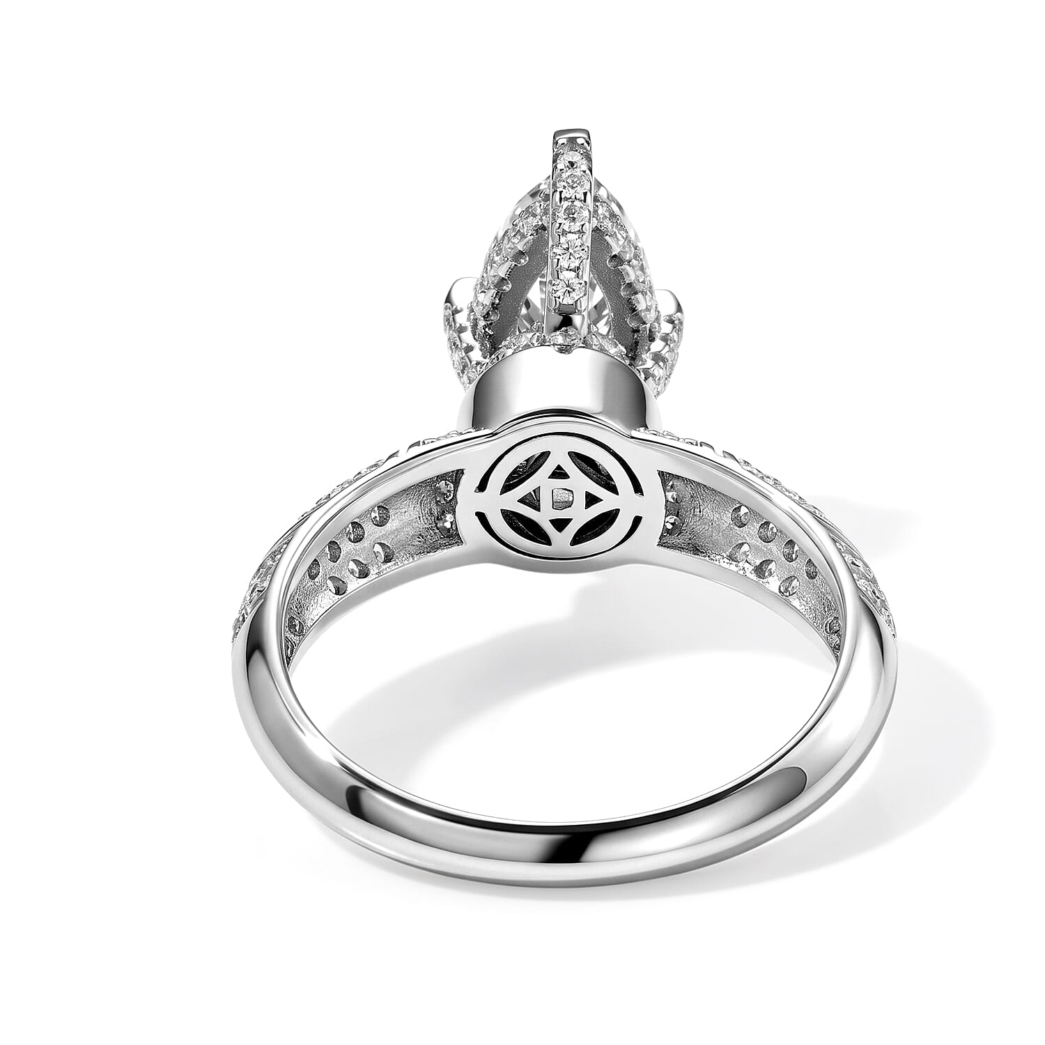 D'Joy Moissanite 2.20 ctw Art Deco Marquise Ring in Rhodium Over Sterling Silver (Size 6.0)