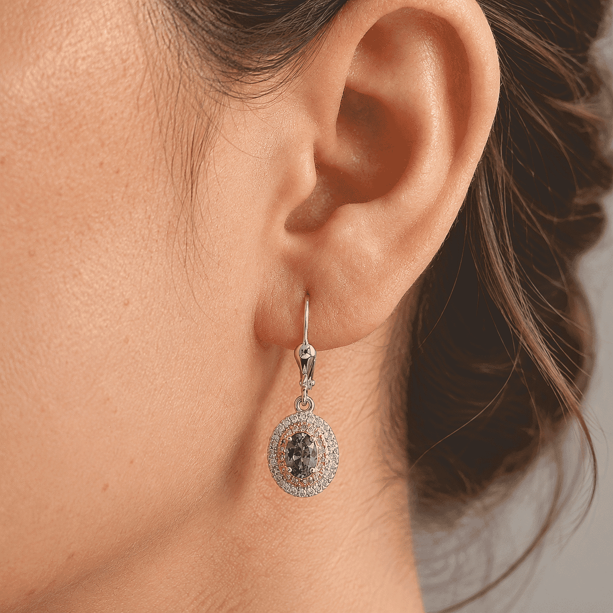 Doorbuster D'Joy Premium Tanzanite, Natural Pink and White Diamond I3 1.70 ctw Earrings in Rhodium Over Sterling Silver