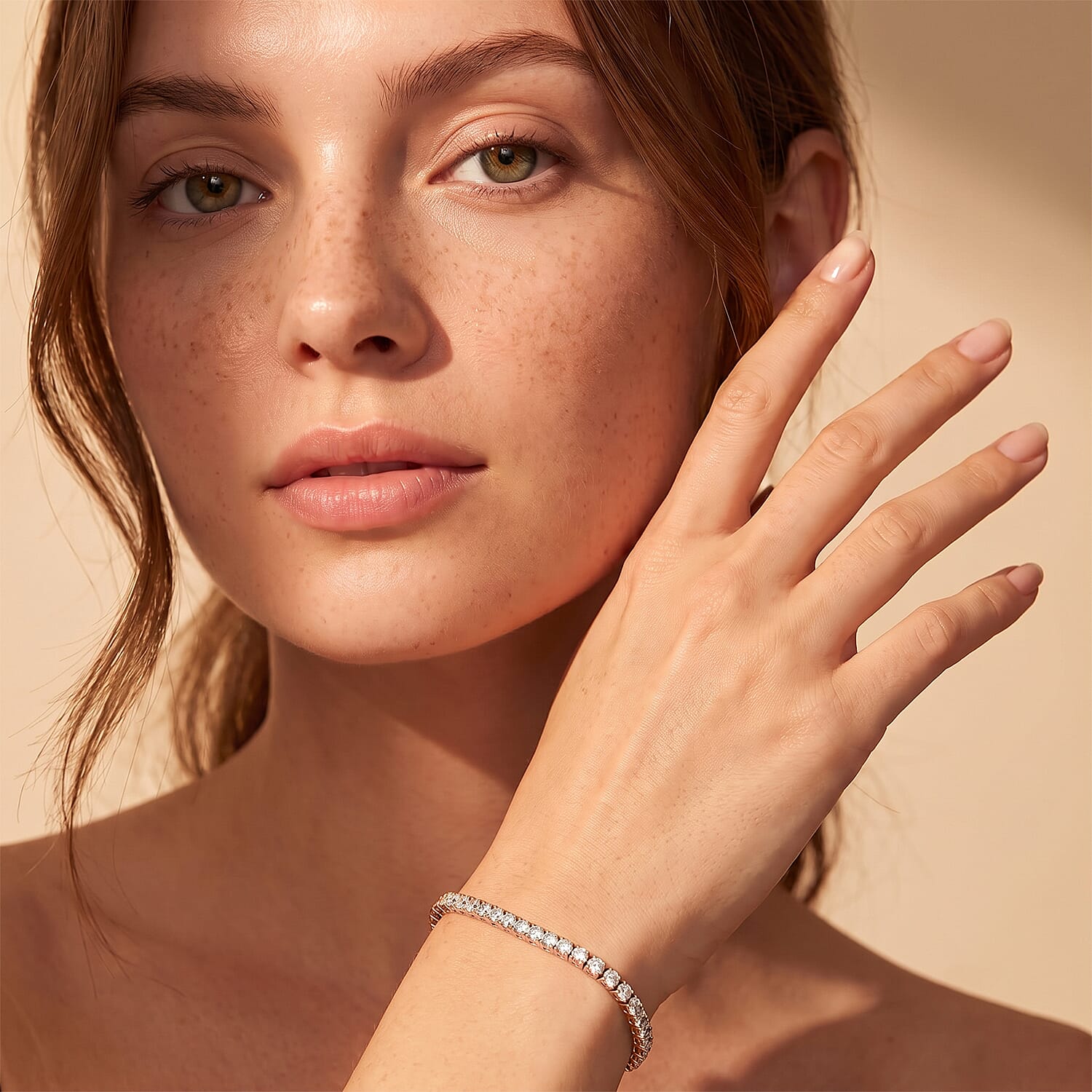 Luxuriant Lab Grown Diamond E-F VS 2.00 ctw Cluster Bracelet in 18K Vermeil Rose Gold Over Sterling Silver (6.50 In)
