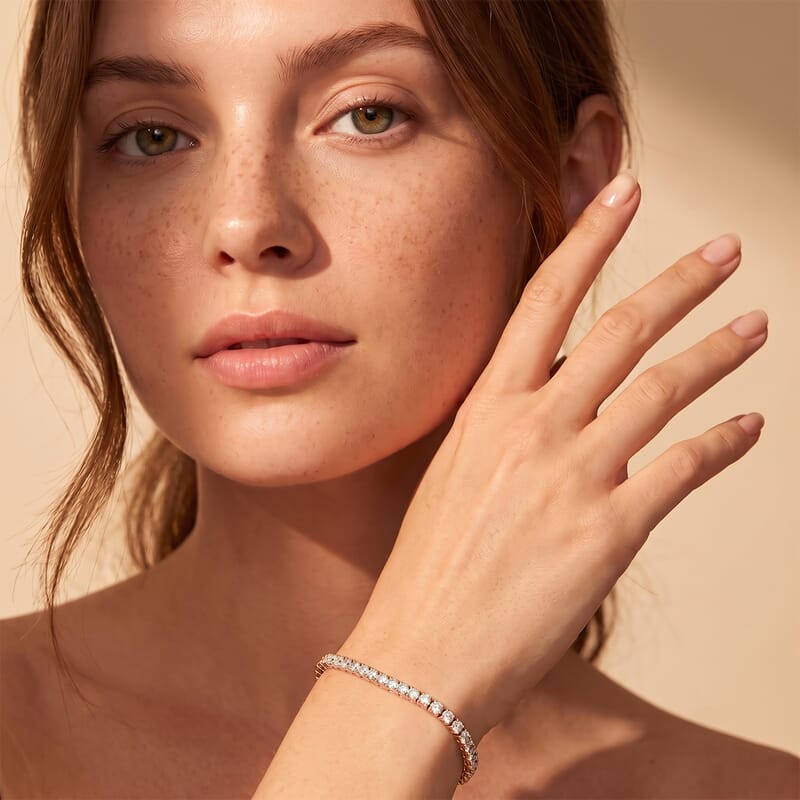 Luxuriant Lab Grown Diamond E-F VS 2.00 ctw Cluster Bracelet in 18K Vermeil Rose Gold Over Sterling Silver (6.50 In)