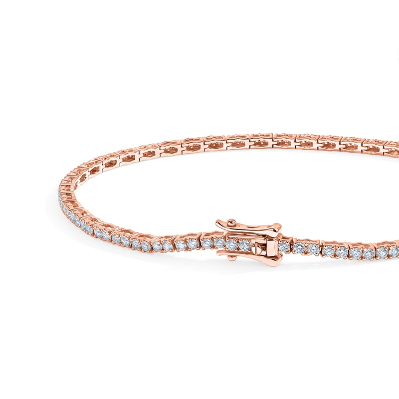 Luxuriant Lab Grown Diamond E-F VS 2.00 ctw Cluster Bracelet in 18K Vermeil Rose Gold Over Sterling Silver (6.50 In)