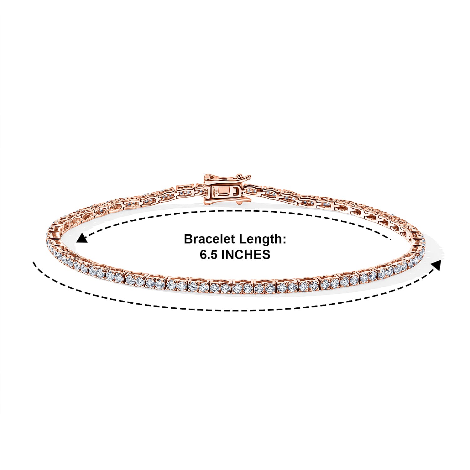 Luxuriant Lab Grown Diamond E-F VS 2.00 ctw Cluster Bracelet in 18K Vermeil Rose Gold Over Sterling Silver (6.50 In)
