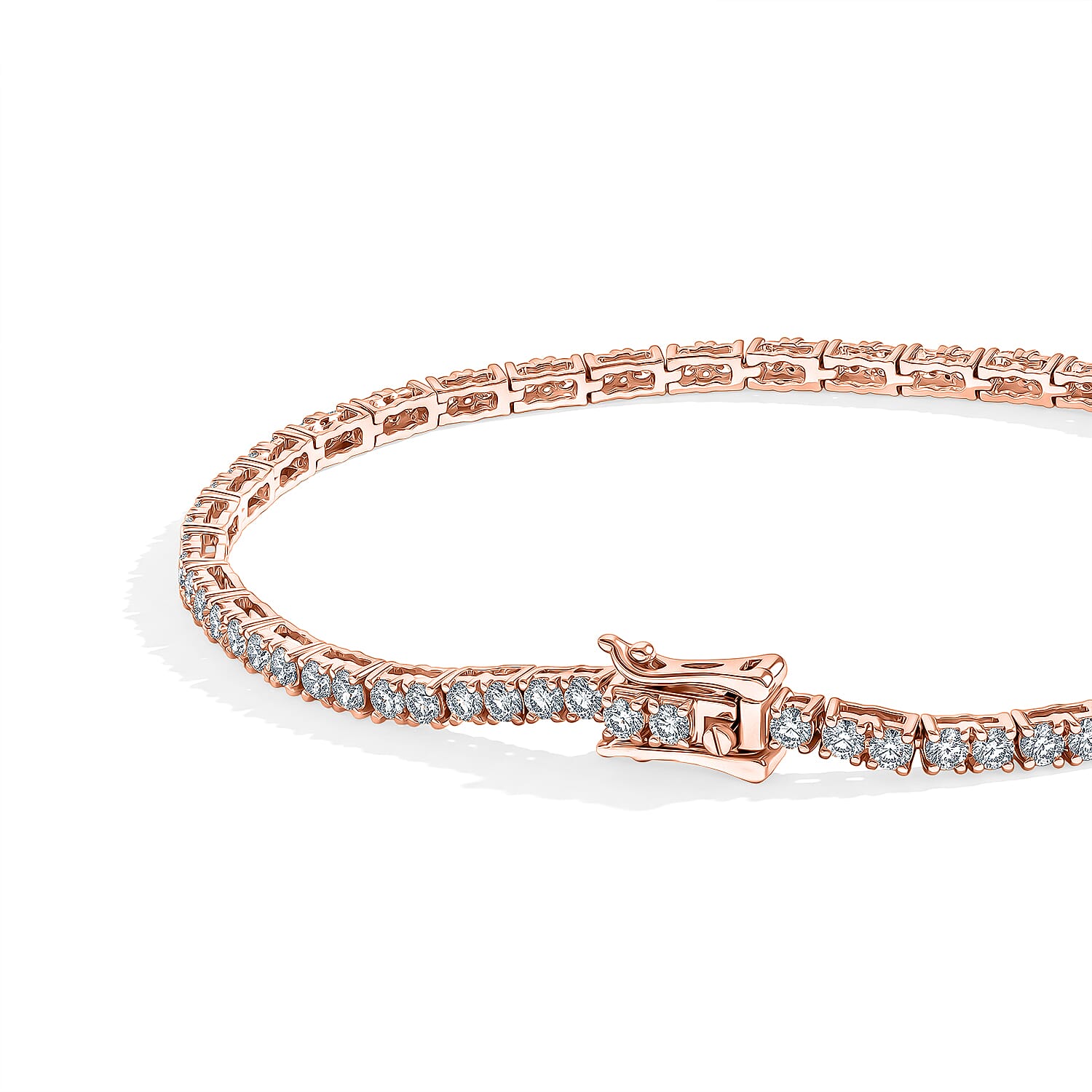 Luxuriant Lab Grown Diamond E-F, VS 3.00 ctw Tennis Bracelet in 18K Vermeil Rose Gold Over Sterling Silver (6.50 In)