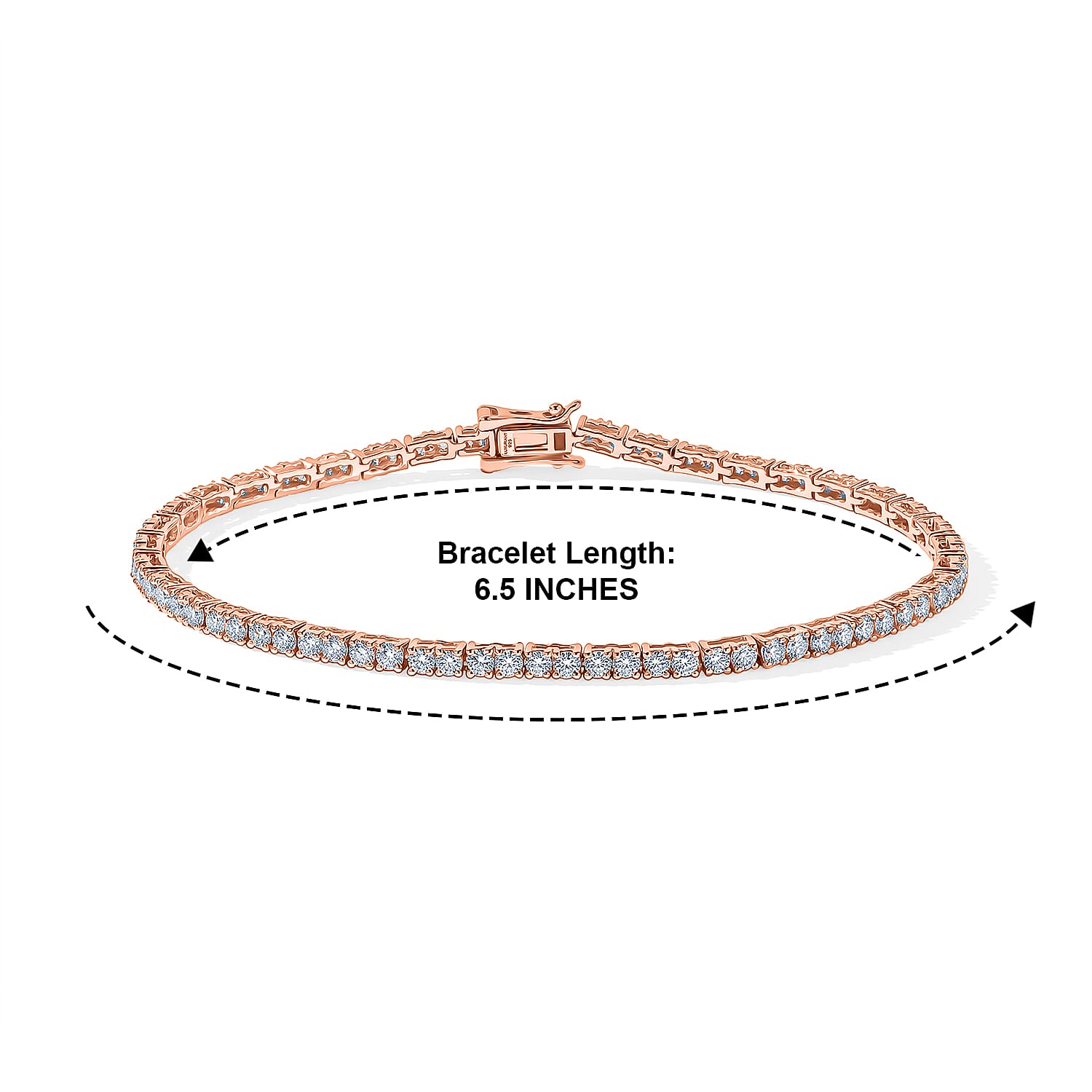 Luxuriant Lab Grown Diamond E-F, VS 3.00 ctw Tennis Bracelet in 18K Vermeil Rose Gold Over Sterling Silver (6.50 In)